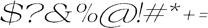 Auralic Variable Extra Light High Semi Expanded Italic ttf (200) Font OTHER CHARS