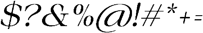 Auralic Variable High Semi Condensed Italic ttf (400) Font OTHER CHARS