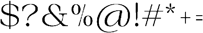 Auralic Variable Light High Semi Condensed ttf (300) Font OTHER CHARS