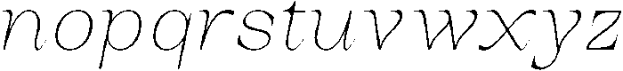 Auralic Variable Thin Semi Condensed Italic ttf (100) Font LOWERCASE