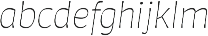Auster Rounded Thin Italic otf (100) Font LOWERCASE
