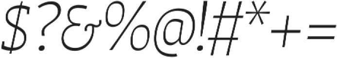 Auster Slab ExtraLight Italic otf (200) Font OTHER CHARS