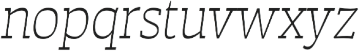 Auster Slab ExtraLight Italic otf (200) Font LOWERCASE