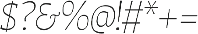 Auster Slab Thin Italic otf (100) Font OTHER CHARS