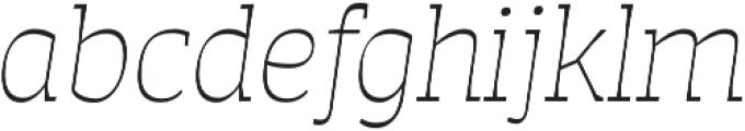 Auster Slab Thin Italic otf (100) Font LOWERCASE