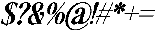 Author's Special Italic Contrast otf (400) Font OTHER CHARS