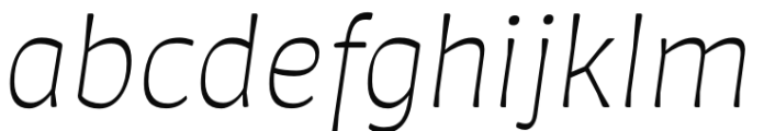 Auster Rounded Extra Light Italic Font LOWERCASE