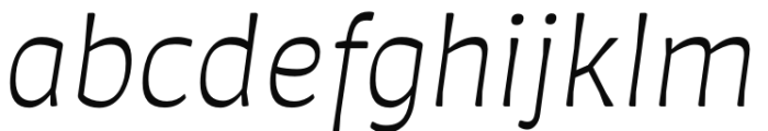 Auster Rounded Light Italic Font LOWERCASE