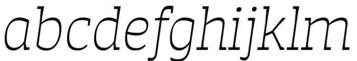 Auster Slab Extra Light Italic Font LOWERCASE