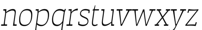 Auster Slab Extra Light Italic Font LOWERCASE