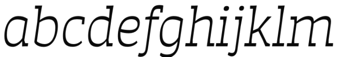 Auster Slab Light Italic Font LOWERCASE