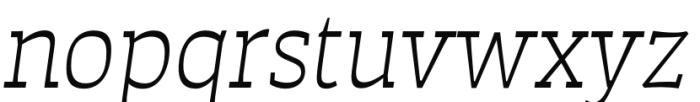 Auster Slab Light Italic Font LOWERCASE