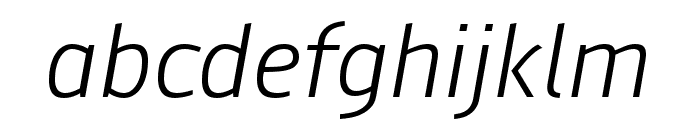 August Sans Reduced 46 Light Italic Font LOWERCASE
