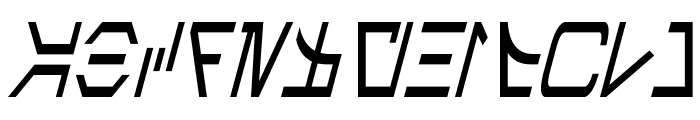 Aurebesh Condensed Italic Font UPPERCASE