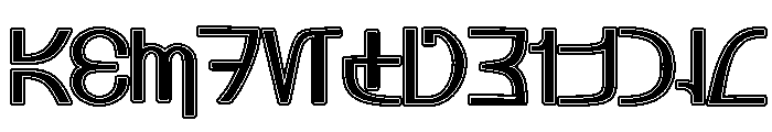 Aurebesh Rodian Outline Font UPPERCASE