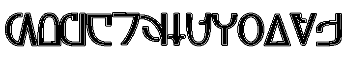 Aurebesh Rodian Outline Font UPPERCASE