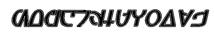 Aurebesh_Rodian Oblique Outline Font LOWERCASE