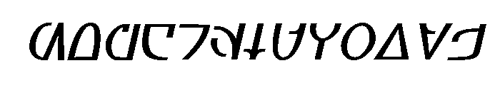 Aurebesh_Rodian Oblique Font LOWERCASE
