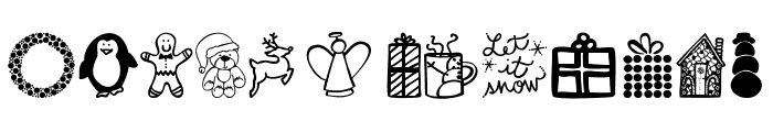 Austie Bost Christmas Doodles Font LOWERCASE