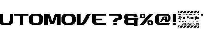 Automove Personal Use Only Reg Font OTHER CHARS