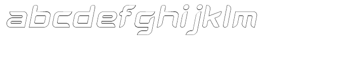 Aura Outline Oblique Font LOWERCASE