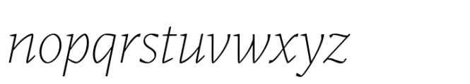 Audela Extralight Italic Font LOWERCASE