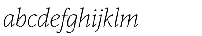 Audela Light Italic Font LOWERCASE