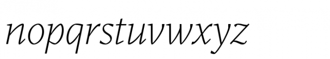 Audela Light Italic Font LOWERCASE