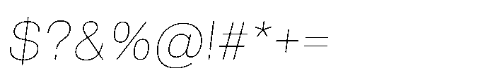 Audit Sans Thin Italic Font OTHER CHARS
