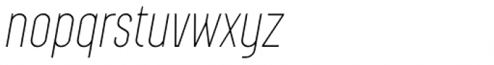 Augmento Condensed Thin Italic Font LOWERCASE