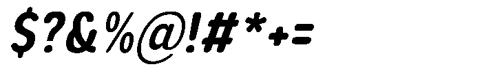 Aukim II Circled Bold Condensed Italic Font OTHER CHARS