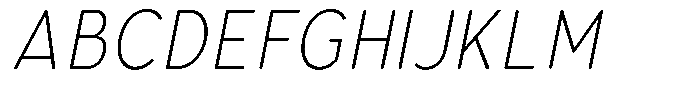Aukim II Circled Extra Light Condensed Italic Font UPPERCASE