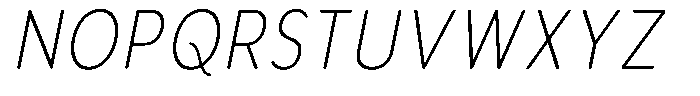 Aukim II Circled Extra Light Condensed Italic Font UPPERCASE