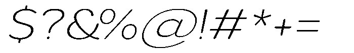 Aukim II Circled Extra Light Exp Italic Font OTHER CHARS