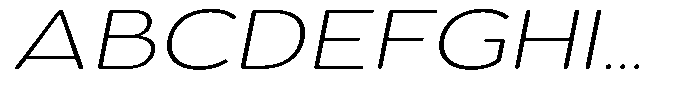 Aukim II Circled Extra Light Exp Italic Font UPPERCASE