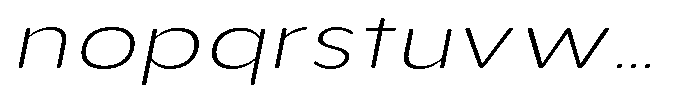 Aukim II Circled Extra Light Exp Italic Font LOWERCASE