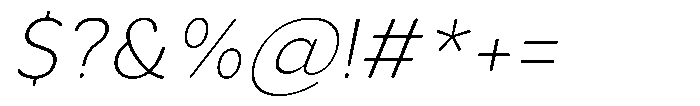 Aukim II Circled Extra Light Italic Font OTHER CHARS