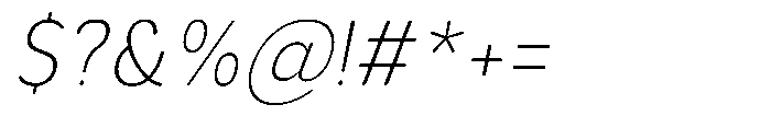 Aukim II Circled Extra Light Narrow Italic Font OTHER CHARS
