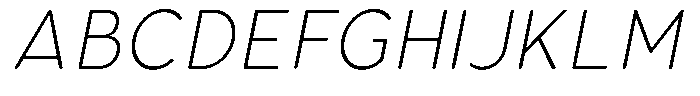 Aukim II Circled Extra Light Narrow Italic Font UPPERCASE