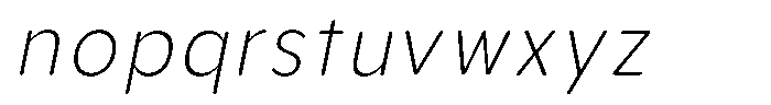 Aukim II Circled Extra Light Narrow Italic Font LOWERCASE