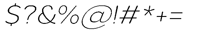 Aukim II Circled Extra Light Wide Italic Font OTHER CHARS