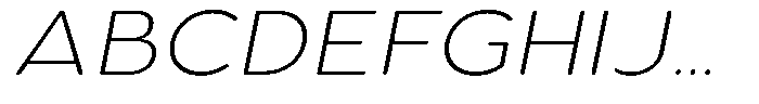 Aukim II Circled Extra Light Wide Italic Font UPPERCASE