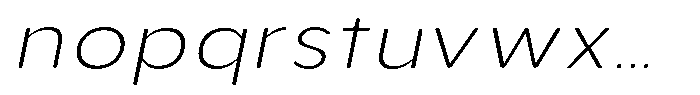 Aukim II Circled Extra Light Wide Italic Font LOWERCASE