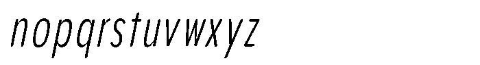 Aukim II Circled Light Compressed Italic Font LOWERCASE
