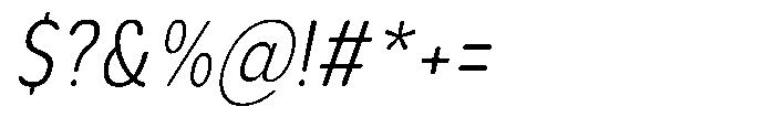 Aukim II Circled Light Condensed Italic Font OTHER CHARS