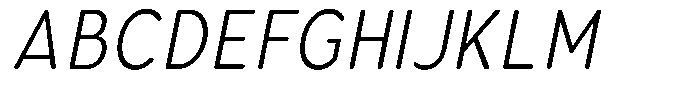 Aukim II Circled Light Condensed Italic Font UPPERCASE