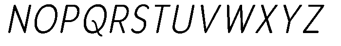 Aukim II Circled Light Condensed Italic Font UPPERCASE