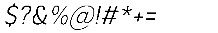 Aukim II Circled Light Narrow Italic Font OTHER CHARS