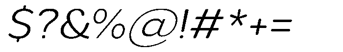 Aukim II Circled Light Wide Italic Font OTHER CHARS