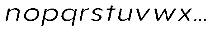 Aukim II Circled Light Wide Italic Font LOWERCASE